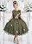 Vestido Infantil Verde Oliva Midi Formatura Festas Luxo - Imagem 1
