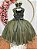 Vestido Infantil Verde Oliva Midi Formatura Festas Luxo - Imagem 8