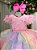 Vestido Infantil Arco-íris Luxo Princesa Festa Tule Colorido - Imagem 5