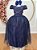 Vestido Infantil Formatura Festas Luxo Daminhas Azul Marinho - Imagem 1