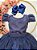 Vestido Infantil Formatura Festas Luxo Daminhas Azul Marinho - Imagem 3