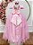 Vestido Infantil Formatura Festas Luxo Daminhas Rosa - Imagem 3
