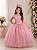 Vestido Infantil Longo Rose Festa Daminha Casamento - Imagem 1