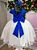 Vestido Infantil Jardim das Borboletas Midi Azul Royal E Off - Imagem 7
