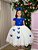 Vestido Infantil Jardim das Borboletas Midi Azul Royal E Off - Imagem 2
