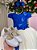 Vestido Infantil Jardim das Borboletas Midi Azul Royal E Off - Imagem 6