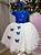 Vestido Infantil Jardim das Borboletas Midi Azul Royal E Off - Imagem 3