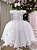 Vestido Infantil Jardim das Borboletas Midi Azul Branco - Imagem 5
