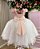 Vestido Infantil Jardim das Borboletas Midi Pessego E Off - Imagem 6