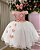 Vestido Infantil Jardim das Borboletas Midi Pessego E Off - Imagem 4