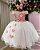Vestido Infantil Jardim das Borboletas Midi Pessego E Off - Imagem 8