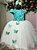 Vestido Infantil Jardim das Borboletas Midi Verde E Off - Imagem 4