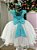 Vestido Infantil Jardim das Borboletas Midi Verde E Off - Imagem 6