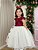 Vestido Infantil Jardim das Borboletas Midi Marsala E Off - Imagem 2