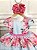 Vestido Infantil Azul Bebê Florido Primavera Cinto Pérolas - Imagem 6