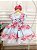 Vestido Infantil Azul Bebê Florido Primavera Cinto Pérolas - Imagem 7