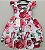 Vestido Infantil Branco Florido de Rosas Cinto Pérolas Festa - Imagem 2
