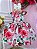 Vestido Infantil Branco Florido de Rosas Cinto Pérolas Festa - Imagem 5