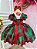 Vestido Infantil Verde Florido de Rosas Natal - Imagem 7