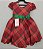 Vestido Infantil Vermelho Xadrez Natal Festas Luxo - Imagem 2