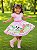 Vestido Infantil Fazendinha Rosa Pérolas Festas Luxo - Imagem 1