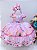 Vestido Infantil Circo Rosa Floral Cinto Pérolas Festas - Imagem 3