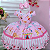 Vestido Infantil Circo Rosa Floral Cinto Pérolas Festas - Imagem 1