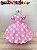 Vestido Infantil Rosa Poa Festa Luxo Aniversário - Imagem 1