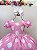 Vestido Infantil Rosa Poa Festa Luxo Aniversário - Imagem 3
