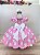 Vestido Infantil Rosa Poa Festa Luxo Aniversário - Imagem 4