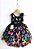 Vestido Infantil Preto Jardim das Borboletas Efeito Neon Luxo - Imagem 3