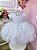 Vestido Infantil Branco Busto Strass e Saia com Glitter - Imagem 1