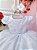 Vestido Infantil Branco Busto Strass e Saia com Glitter - Imagem 4