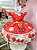 Vestido Infantil Vermelho Jardim das Borboletas Pérolas Natal - Imagem 3