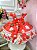 Vestido Infantil Vermelho Jardim das Borboletas Pérolas Natal - Imagem 5
