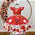 Vestido Infantil Vermelho Jardim das Borboletas Pérolas Natal - Imagem 1