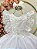 Vestido Infantil Branco Batizado Bordado Jardim das Borboletas - Imagem 2