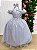 Vestido Infantil Festa Menina Prata Luxo Glitter Formatura - Imagem 2