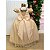 Vestido Infantil Formatura Dourado Longo Tule com Glitter 1 ao 18 - Imagem 6
