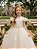Vestido Infantil Formatura Bege Off White Longo Glitter Dama - Imagem 7