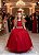 Vestido Infantil Formatura Vermelho Longo Glitter Dama - Imagem 1