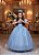 Vestido Infantil Formatura Azul Bebê Longo Glitter Dama - Imagem 2