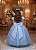 Vestido Infantil Formatura Azul Bebê Longo Glitter Dama - Imagem 3