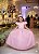 Vestido Infantil Formatura Rosa Bebê Longo Glitter Dama - Imagem 6