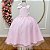 Vestido Infantil Longo Rosa Claro Luxo Daminhas Formaturas - Imagem 1