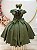 Vestido Infantil Verde Oliva Busto Nervura Formaturas Damas - Imagem 4