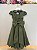 Vestido Infantil Verde Oliva Busto Nervura Formaturas Damas - Imagem 6
