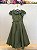 Vestido Infantil Verde Oliva Busto Nervura Formaturas Damas - Imagem 5
