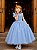 Vestido Infantil Longo Azul Luxo Daminhas Formaturas - Imagem 1