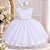 Vestido Infantil Branco Peito Strass Voal Cinto de Pérolas - Imagem 9